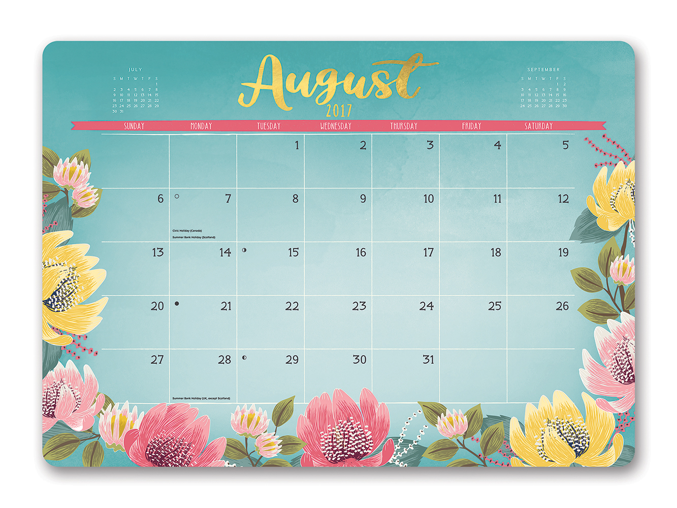 Buy Bold Blossoms Decorative Desk Blotter At Mighty Ape Nz