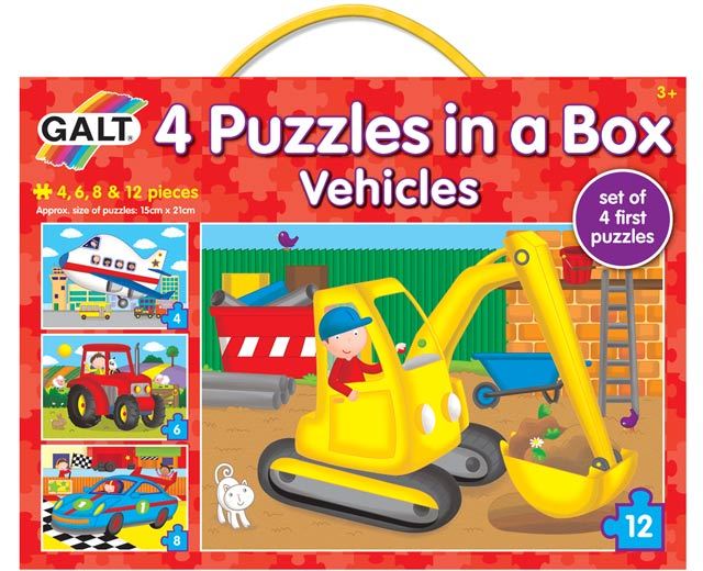 4 Puzzles in a Box Vehicles by Galt image