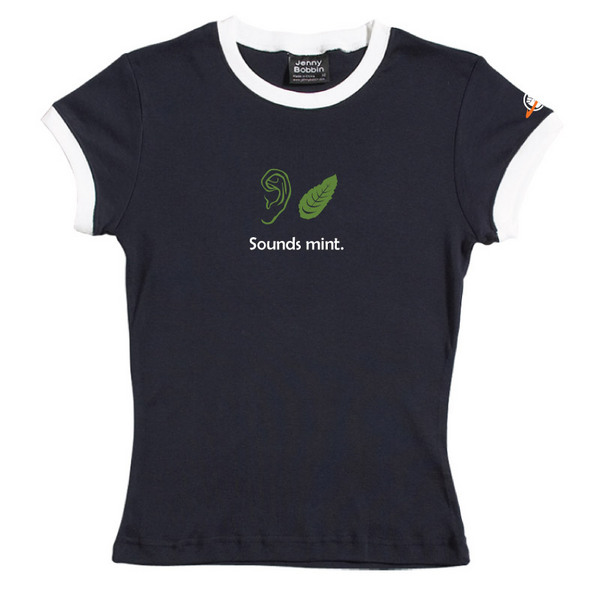 Sounds Mint - Female Ringer Tee (Navy) for image