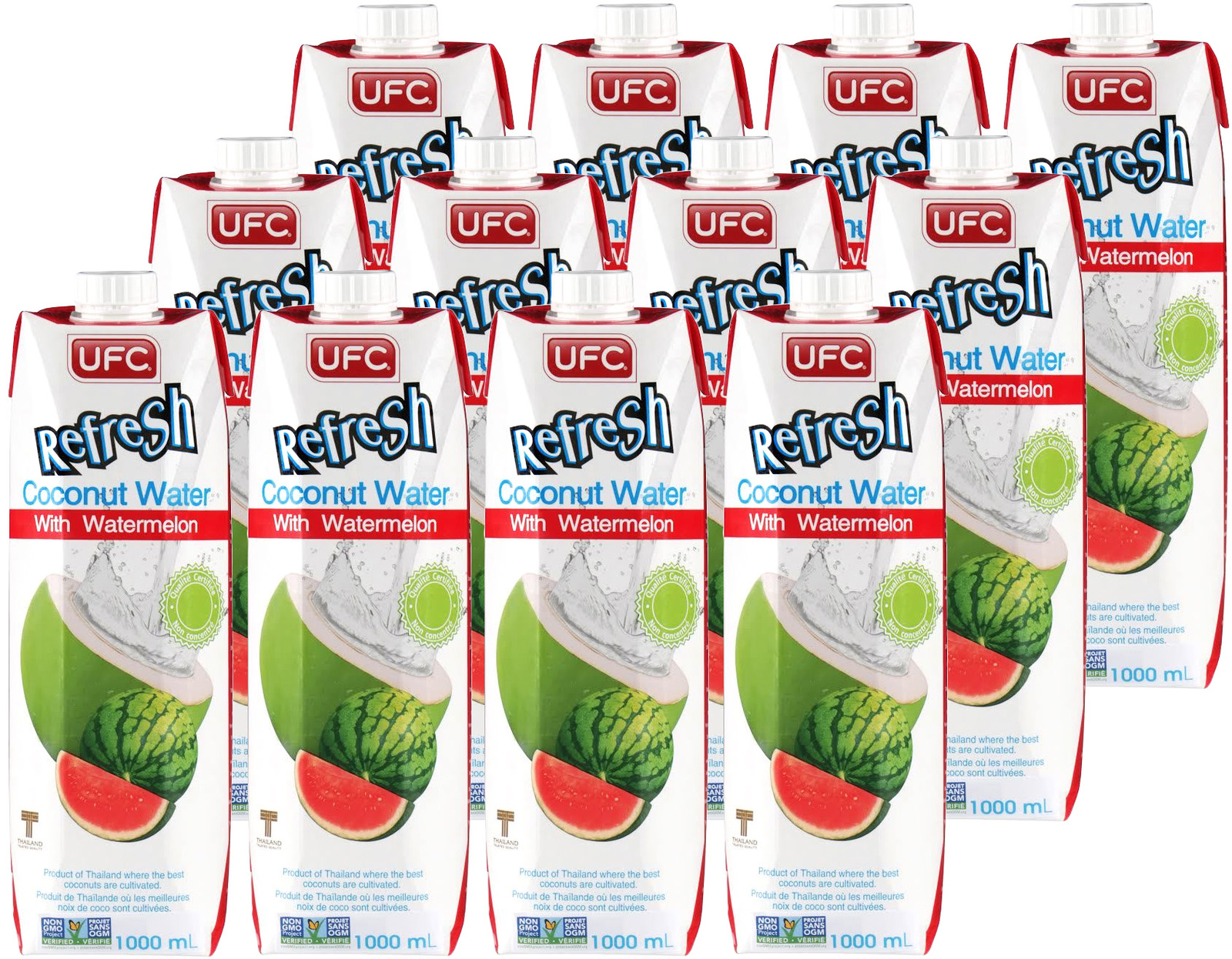 UFC Refresh 100% Natural Coconut Water - Watermelon 1L (12 Pack)