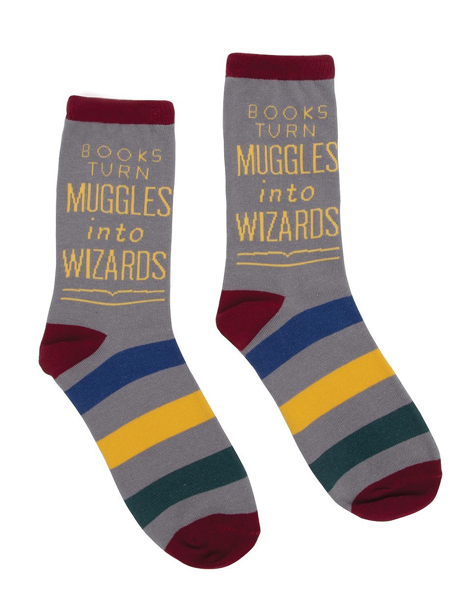 Out of Print: Books Turn Muggles - Men's Crew Socks image