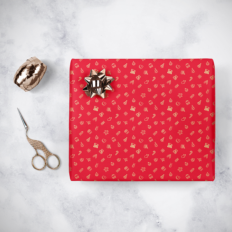 Gorilla Gift: Wrapping Paper - Christmas Red (5m) image