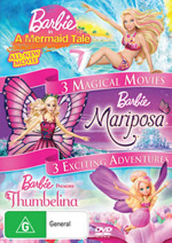 Barbie in A Mermaid's Tale / Thumbelina / Barbie Mariposa (3 Disc Set) image