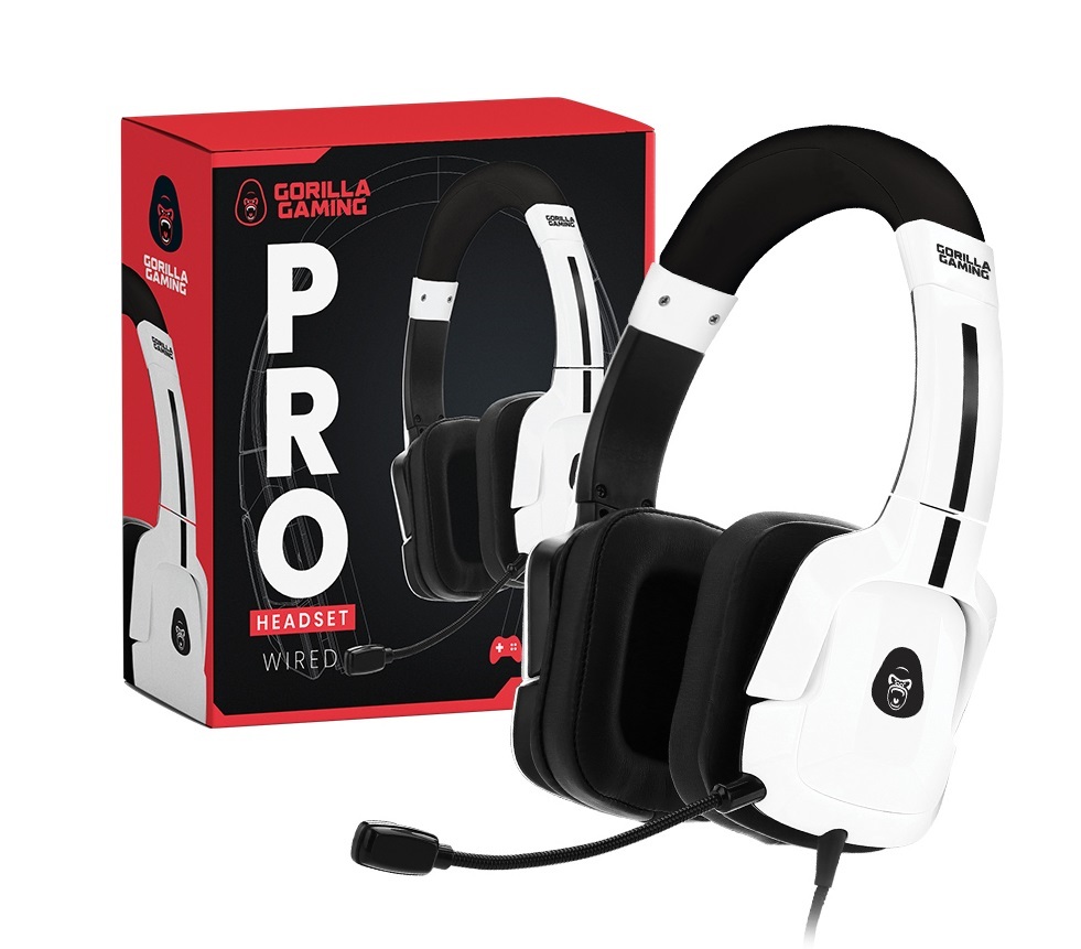 Gorilla Gaming PRO Universal Headset - White on Switch, PC, PS4, Xbox One