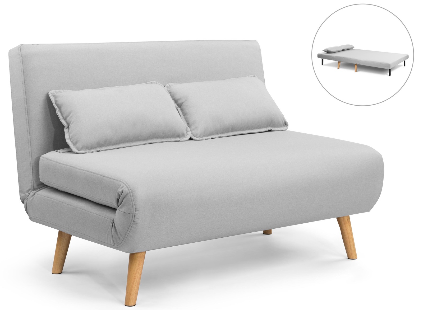 Buy Ovela Jepson 2 Seater Sofa Bed (Light Grey) at Mighty Ape NZ