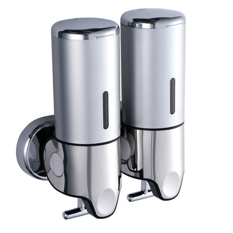 2 Chamber Wall Mounted Bathroom Pump Dispenser at Mighty Ape NZ