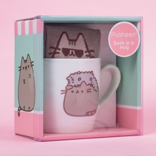 Pusheen the Cat Socks in a Mug - Stormy