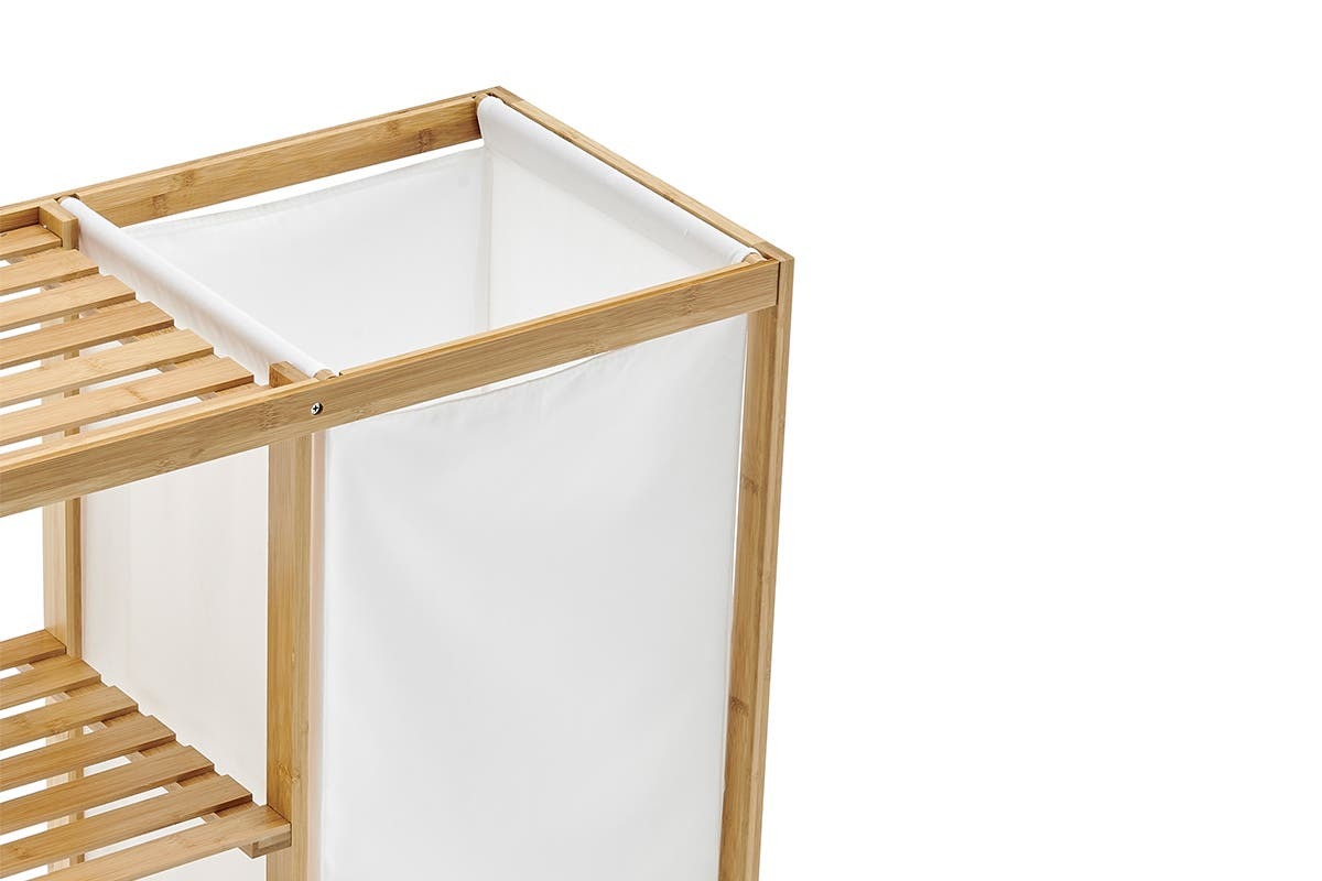 Ovela Bamboo Laundry Basket and Shelf at Mighty Ape NZ