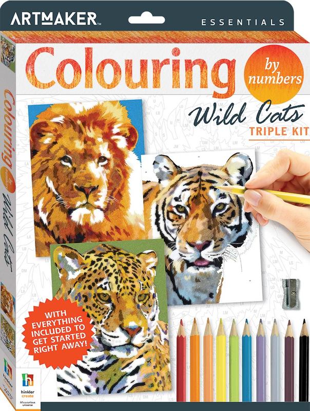 Buy Art Maker Essentials Colour by Number Triple Pack Wild Cats at