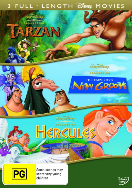 Tarzan (1999) / Emperor's New Groove / Hercules (1997) (3 Disc Set) on DVD image