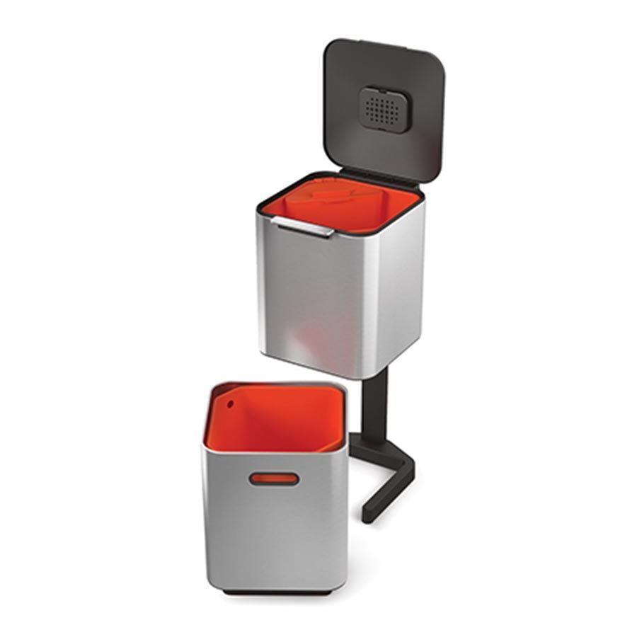 Joseph Joseph Totem Compact Rubbish/Recycling Bin Stainless Steel