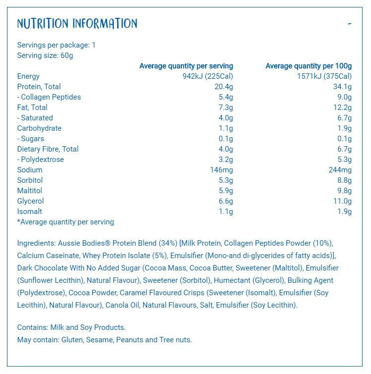 Aussie Bodies Collagen Protein Bar - Salted Caramel (12x60g) image