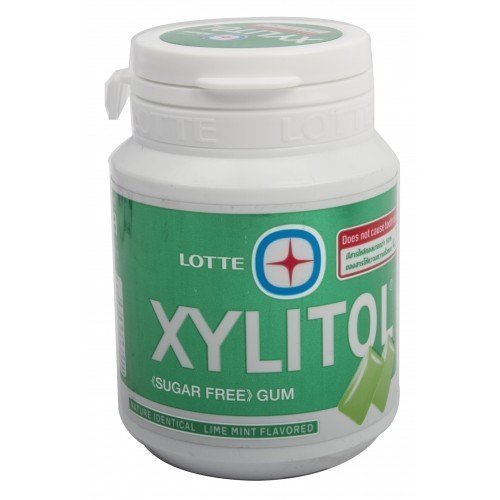 Lotte Xylitol Lime Mint Sugar Free Chewing Gum 58g (6 Pack) at