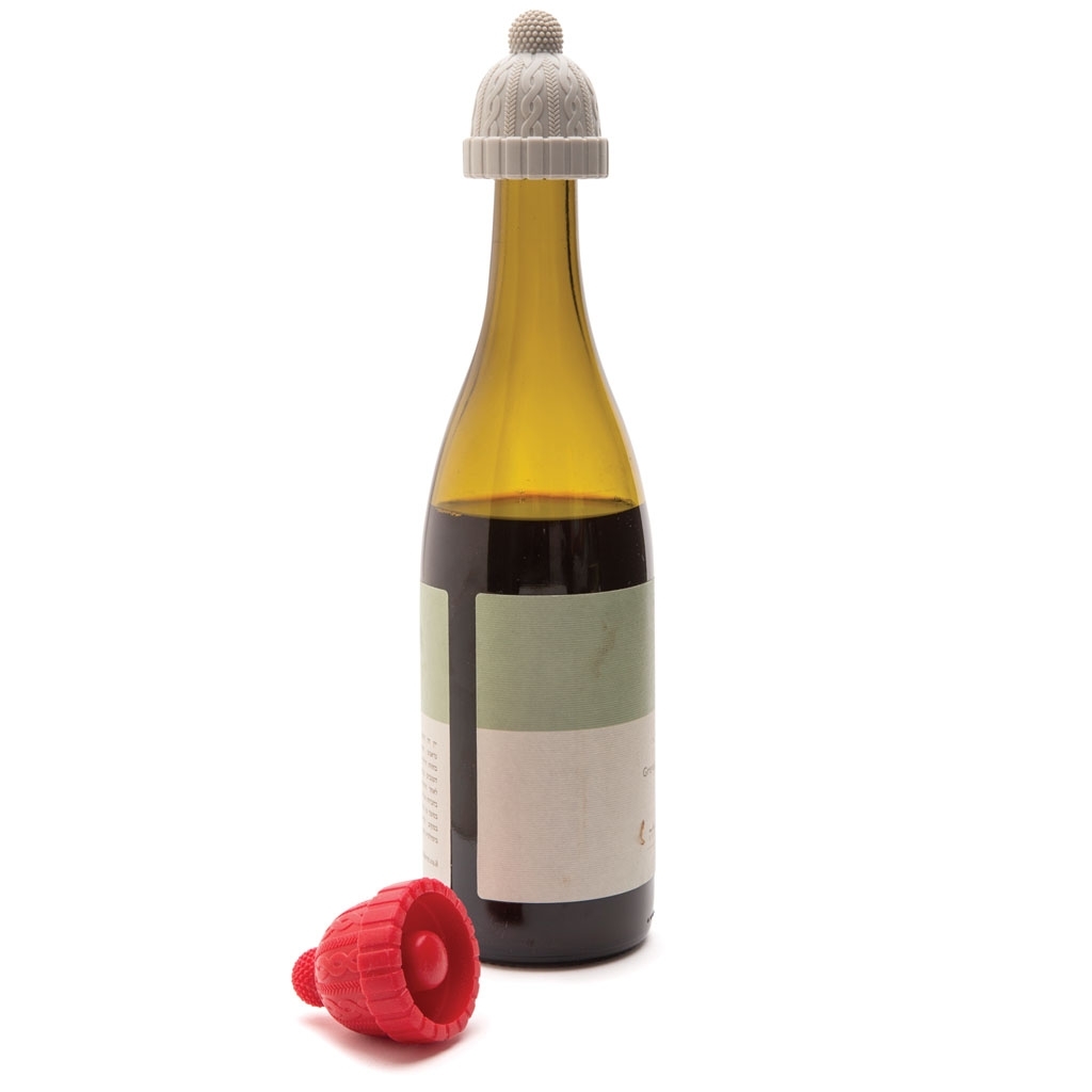 Monkey Business: Beanie Bottle Stoppers (Red & Grey) image