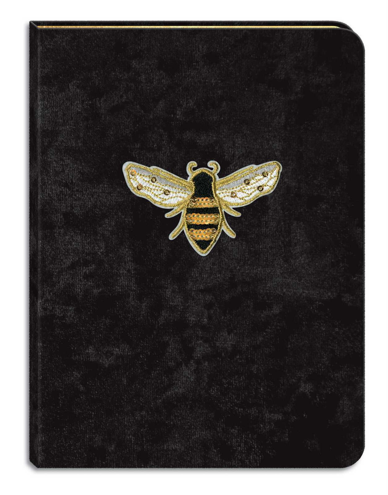 Buy Lady Jayne Sequined Bee On Black Velvet Journal at Mighty Ape NZ