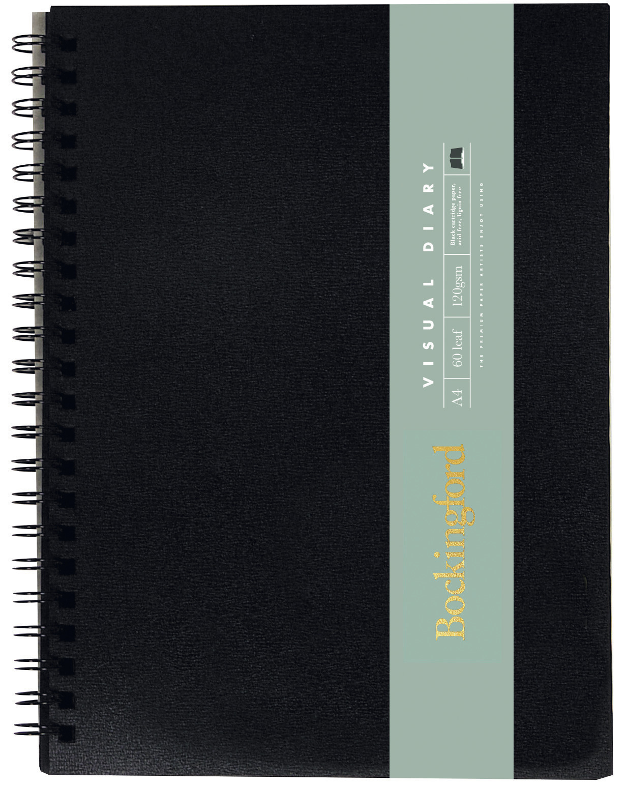 Bockingford A4 60lf Visual Diary (Black Paper)