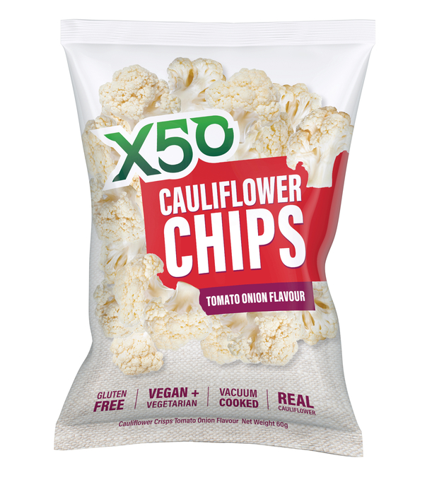 X50 Cauliflower Chips Tomato Onion 60g (10 Pack) at Mighty Ape NZ
