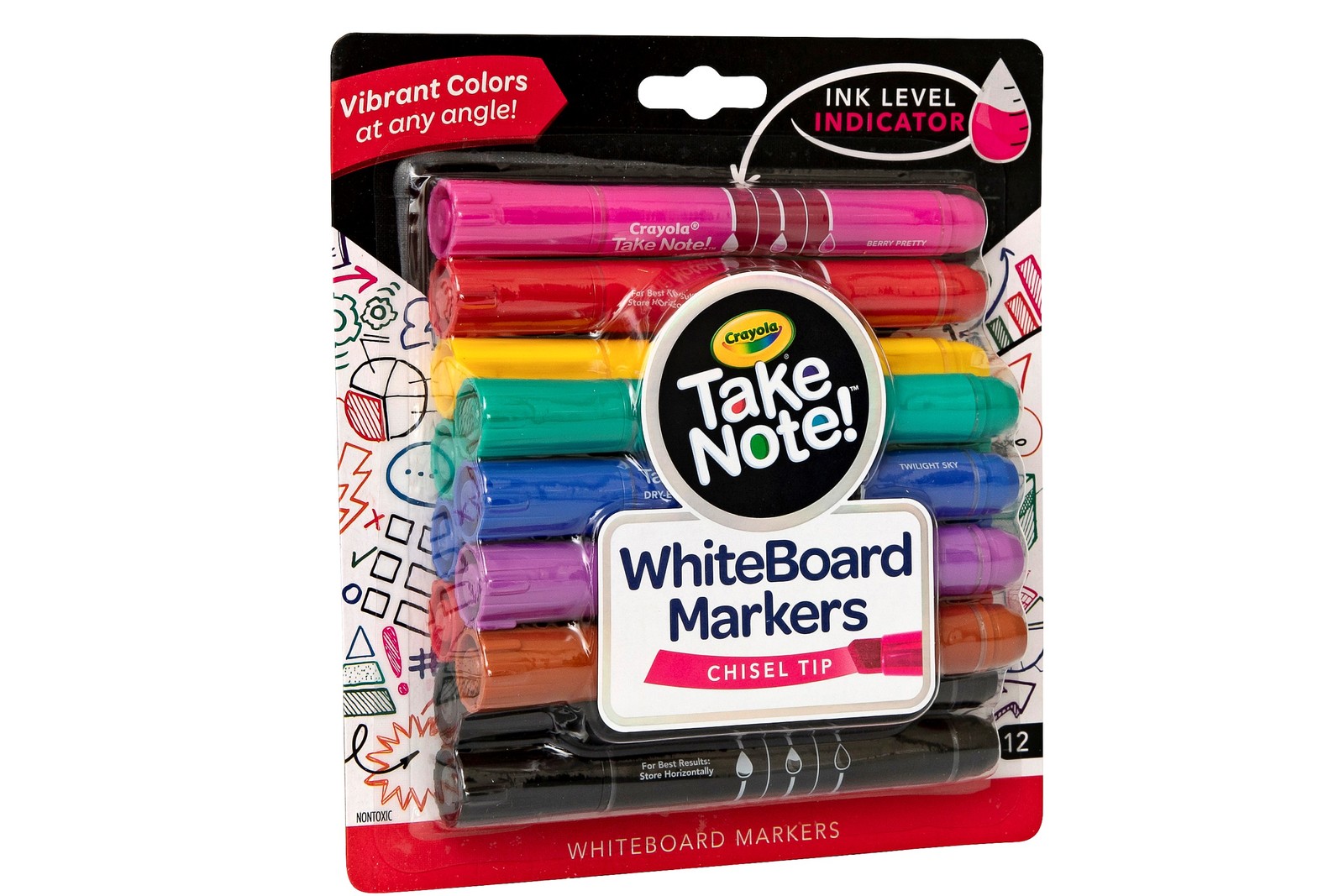 Crayola: Take Note - Chisel Tip Whiteboard Markers - 8 Colours (12 Pack)