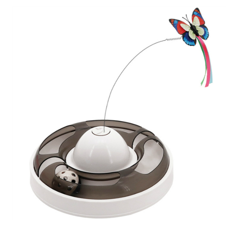 Butterfly Turntable - Interactive Pet Toy (Grey) image