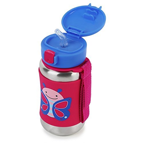 Skip Hop: Zoo Stainless Steel Straw Bottle - Butterfly image