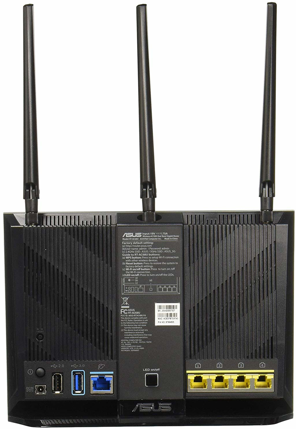 ASUS RT-AC68U AC1900 Dual Band Gigabit Wi-Fi Router image