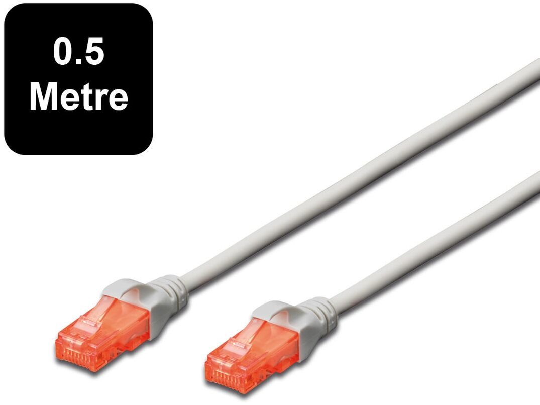 0.5m Digitus UTP Cat6 Network Cable - Grey image