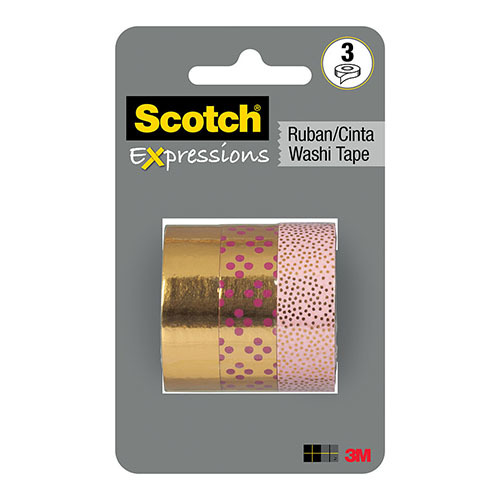 Scotch Expressions: Foil Washi Tape Multi Pack - Gold (15mm x 7m) image