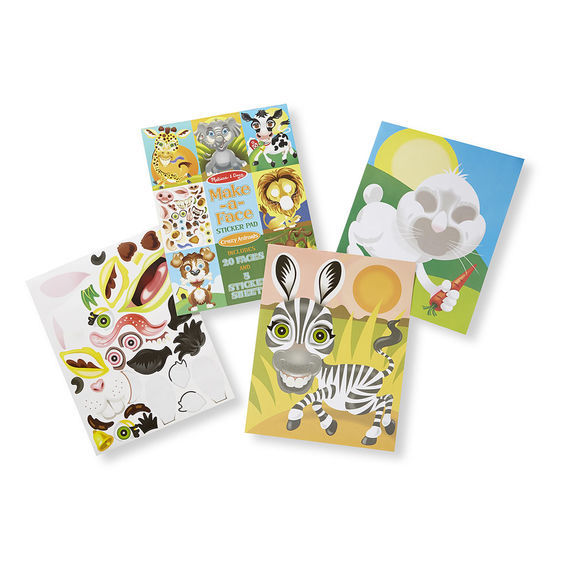 Make-a-Face Crazy Animals Sticker Pad image