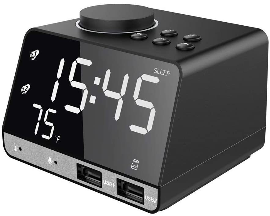 Alarm Clock with USB Charger, 4.2" LED Digital Alarm Clock with FM