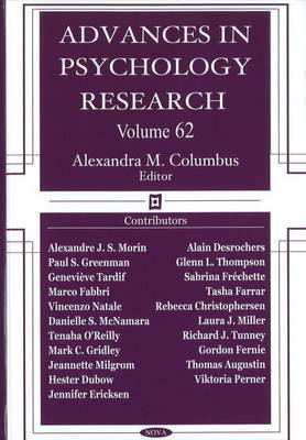 Advances in Psychology Research on Hardback