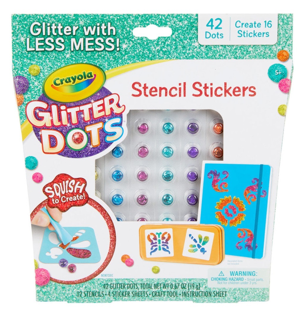 Crayola: Glitter Dots - Stencil Stickers Craft Kit image