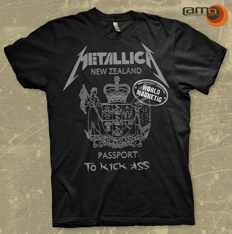 Metallica: NZ Passport - Black T-Shirt (Medium)