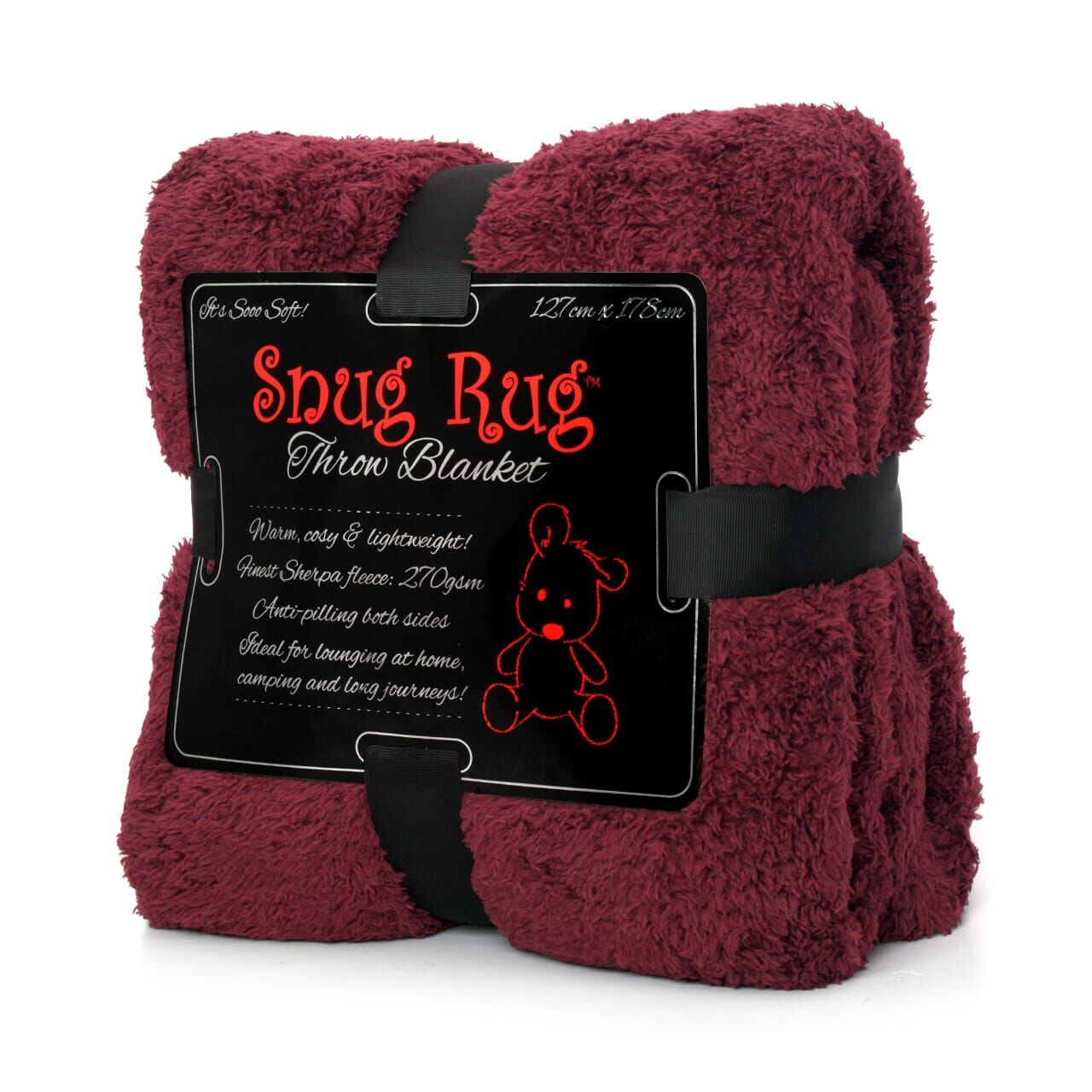 SnugRug Sherpa Throw Blanket Plum at Mighty Ape NZ