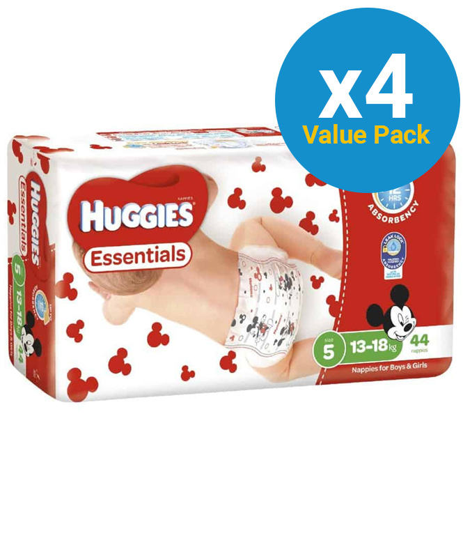 Huggies Essentials Nappies Bulk Value Box - Size 5 Walker (176) image