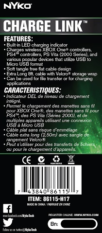 Nyko Xbox One Charge Cable for Xbox One image
