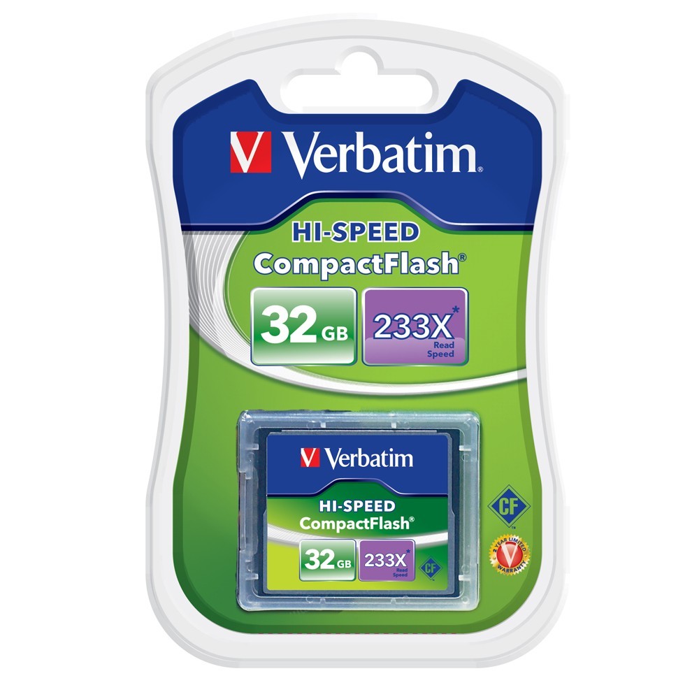 Verbatim Hi-Speed CompactFlash Card - 32GB (233x) image