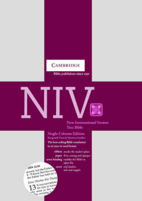 NIV Single Column Text Edition Burgundy French Morocco NI173 image