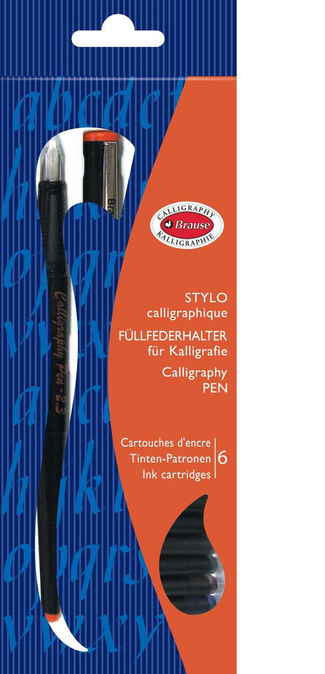 Brause: Calligraphy Pen - 2.3mm Nib and 6 Cartridges