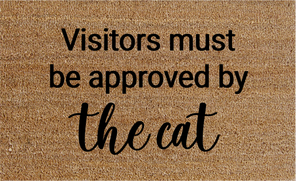 Natural Fibre Doormat - Visitors Must be Approved by the Cat image