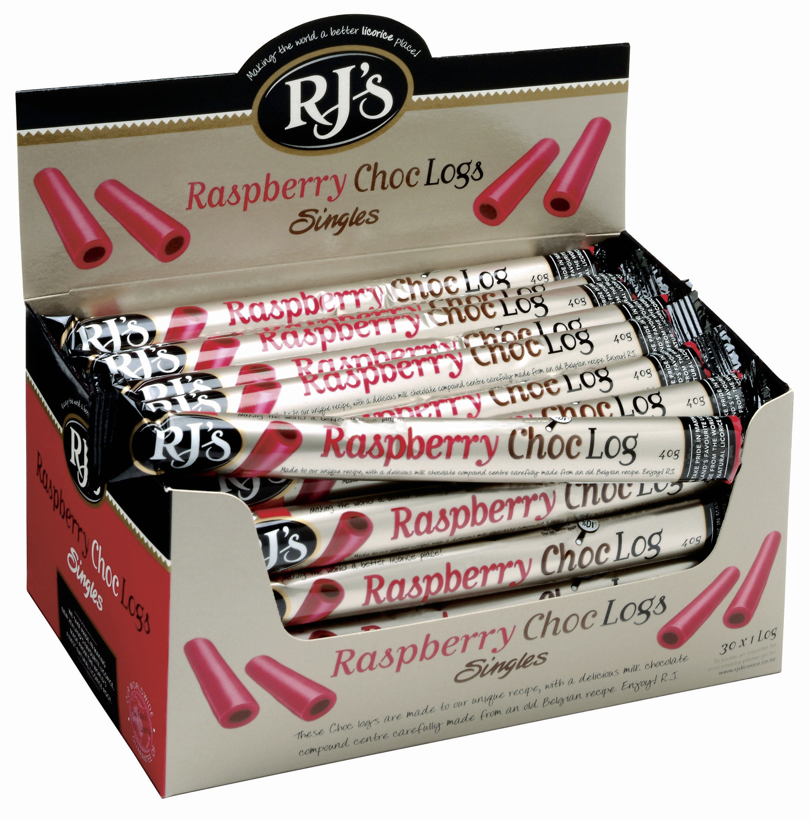 RJ's Raspberry Choc Single Logs 30pk image