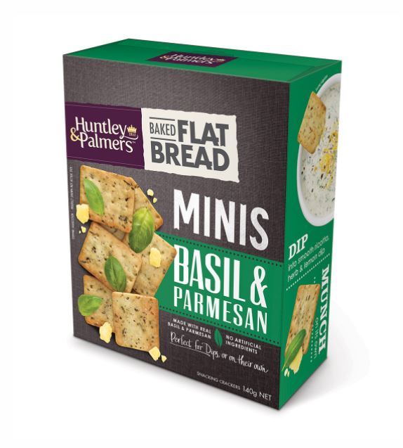 Huntley & Palmers Flat Bread Minis - Basil & Parmesan (140g)