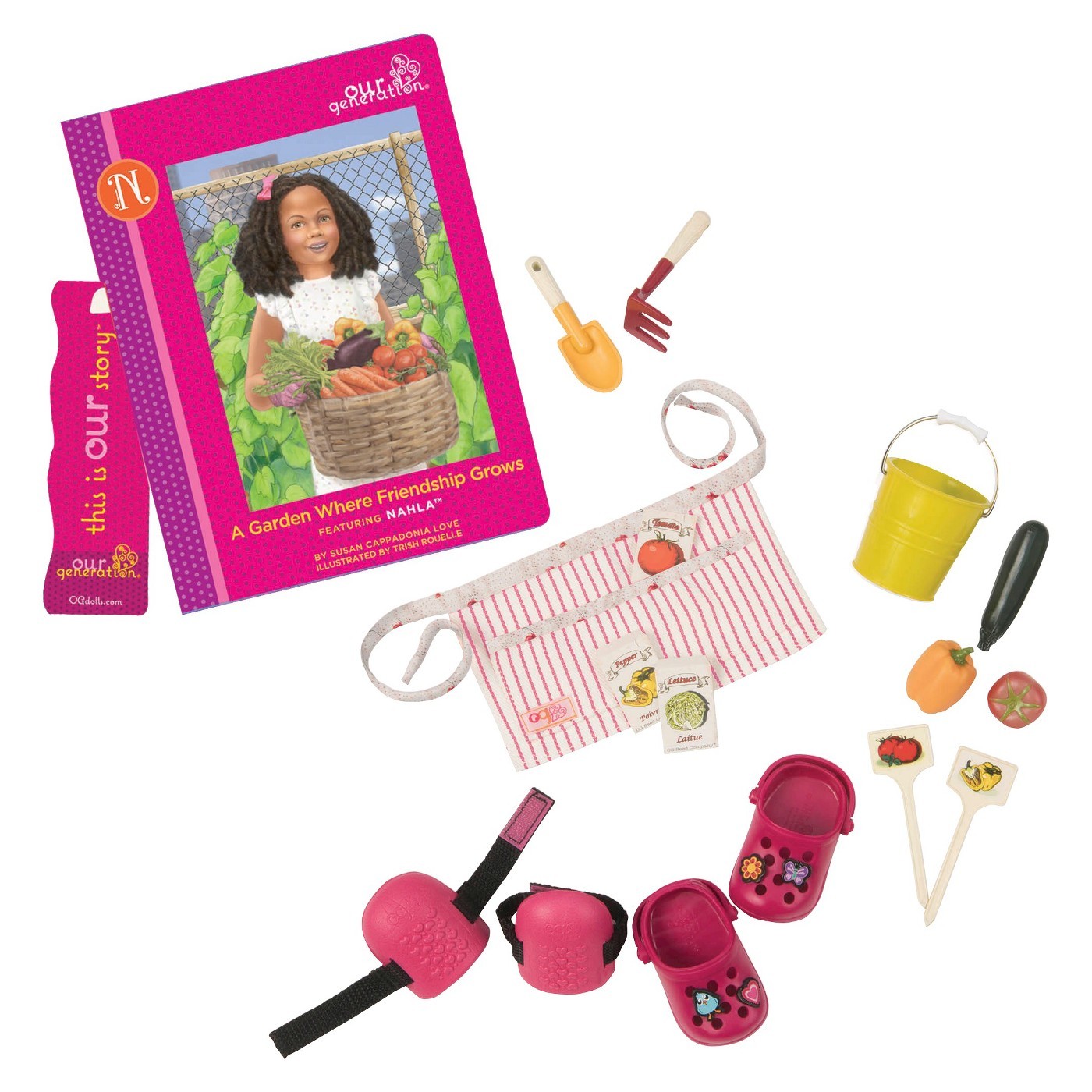 Our Generation: Read & Play Set - Nahla's Gardening Outfit