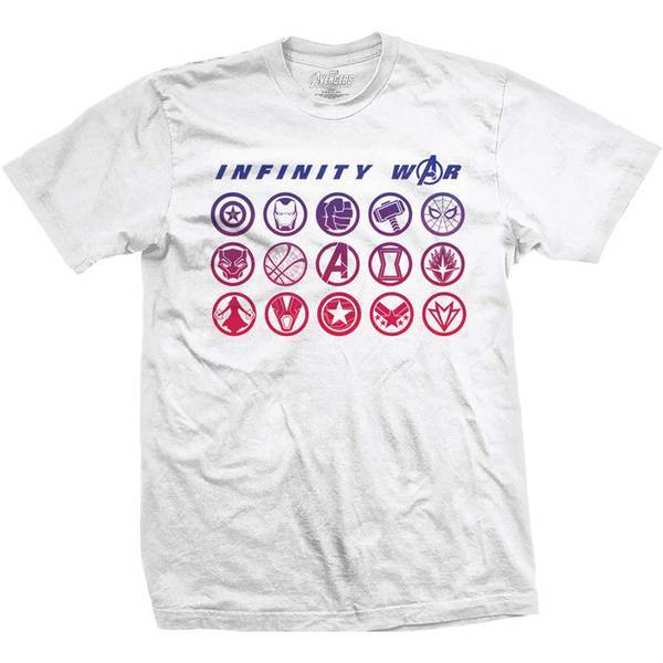 Avengers Infinity War All Icons Blend Mens White TS: Medium