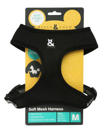 Rufus and Coco Mesh Dog Harness Medium - Black image