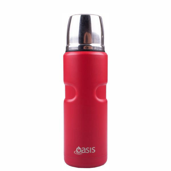 Oasis Stainless Steel Insulated Vacuum Flask - Matte Red (500ml)