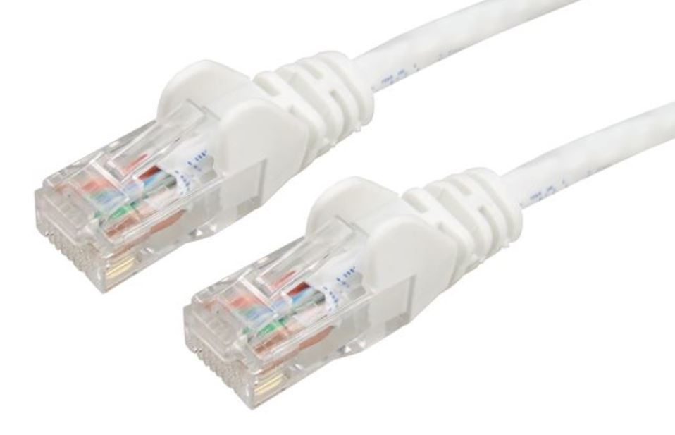 DYNAMIX Cat6 UTP Patch Lead (T568A Specification) 250MHz Slimline Snaggles Moulding - White (0.3m)