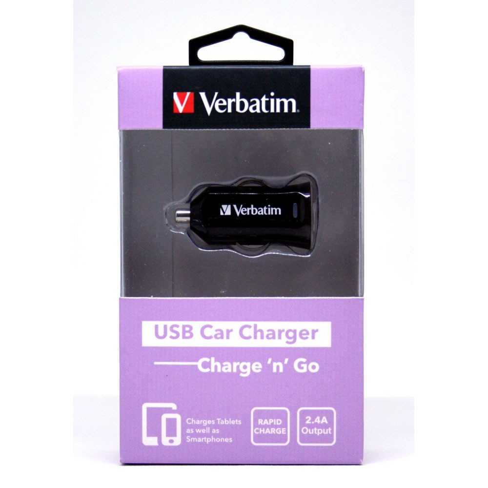 Verbatim On-The-Go USB Car Charger 2.4A (Black) image