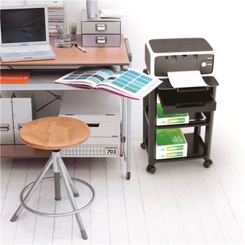 Brateck: Height-Adjustable Smart Cart XL with Three-Shelves and Drawer 13''-32'' image