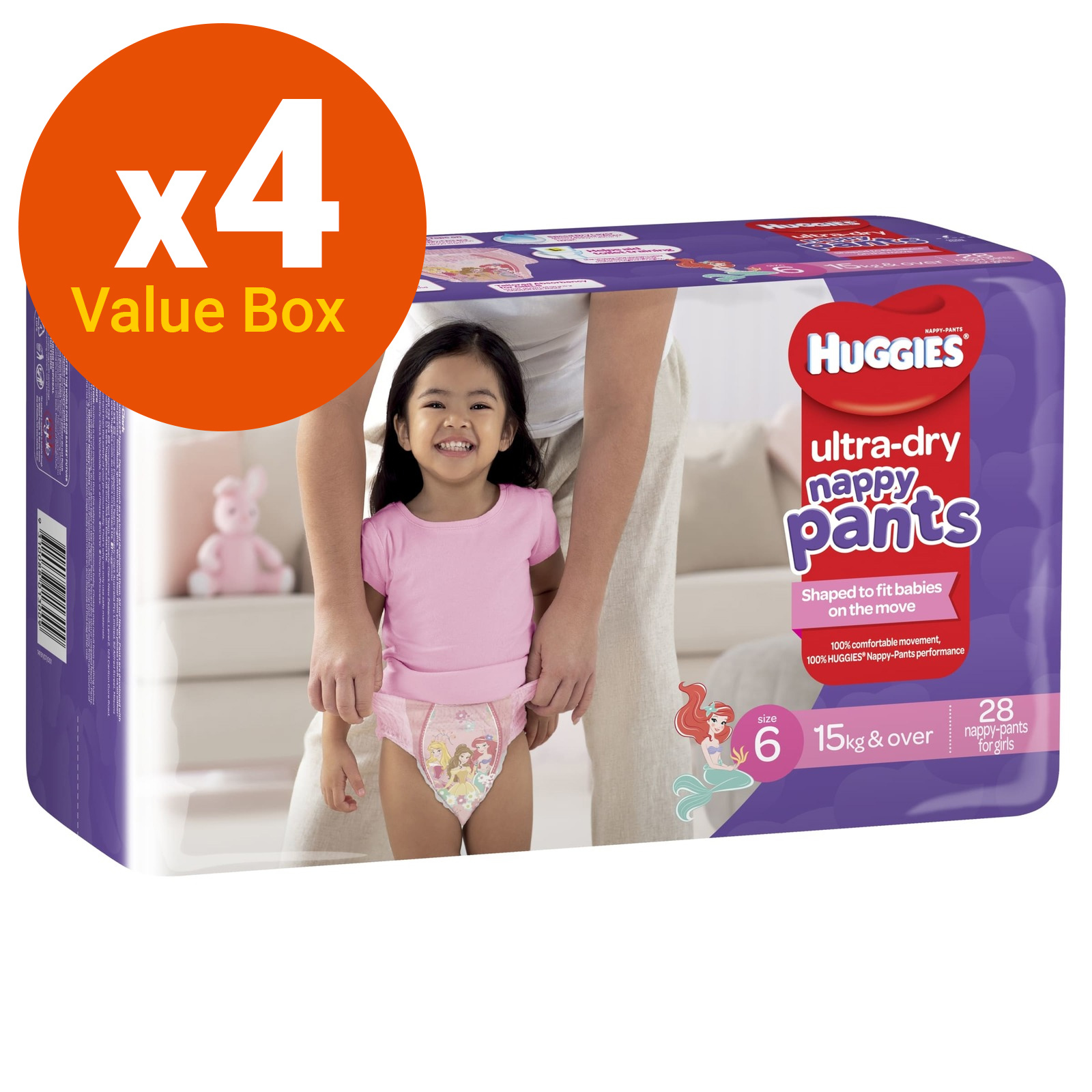 Buy Huggies Ultra Dry Nappy Pants Bulk Value Box Size 6 Junior Girl