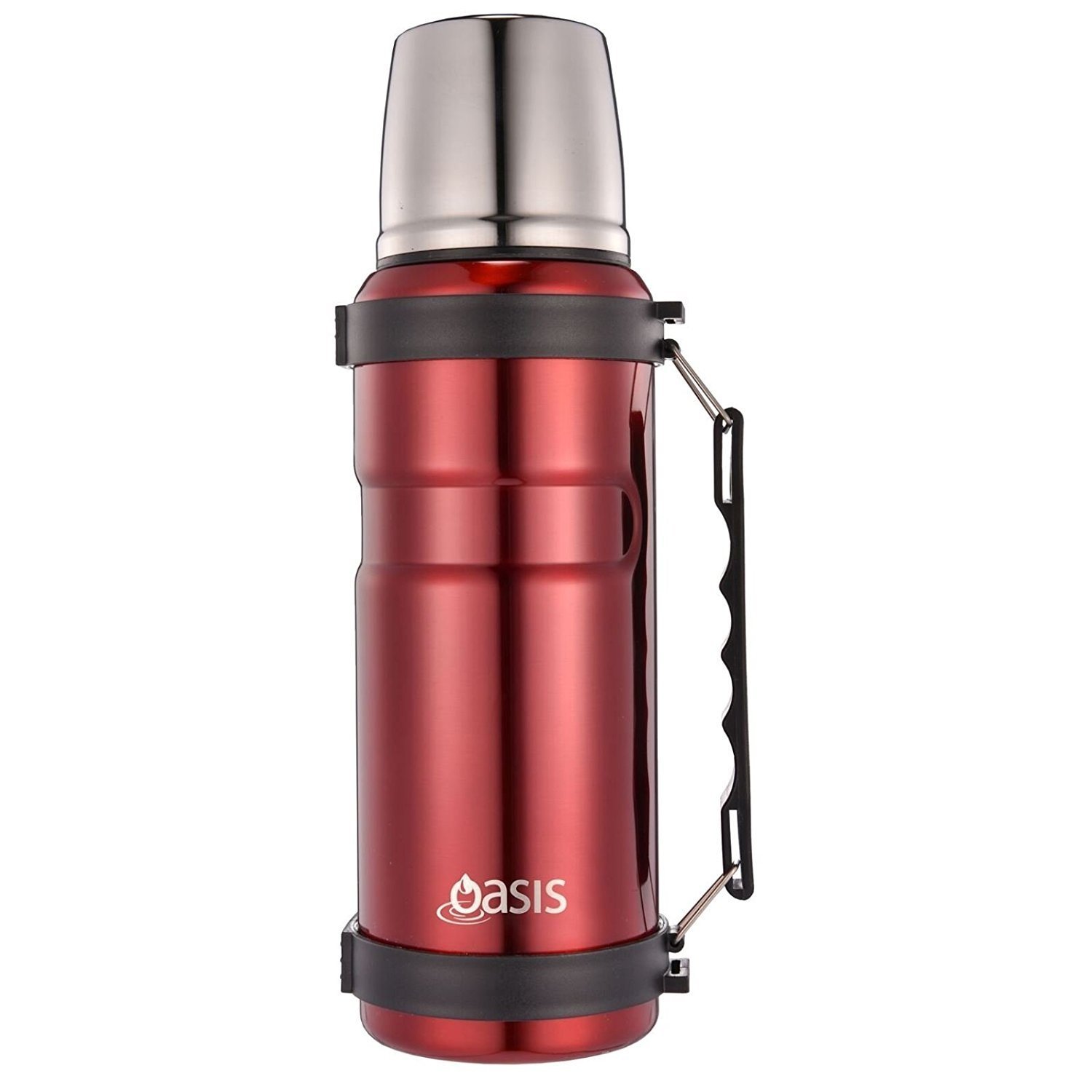 Oasis Stainless Steel Insulated Vacuum Flask Red (1L) at Mighty Ape NZ